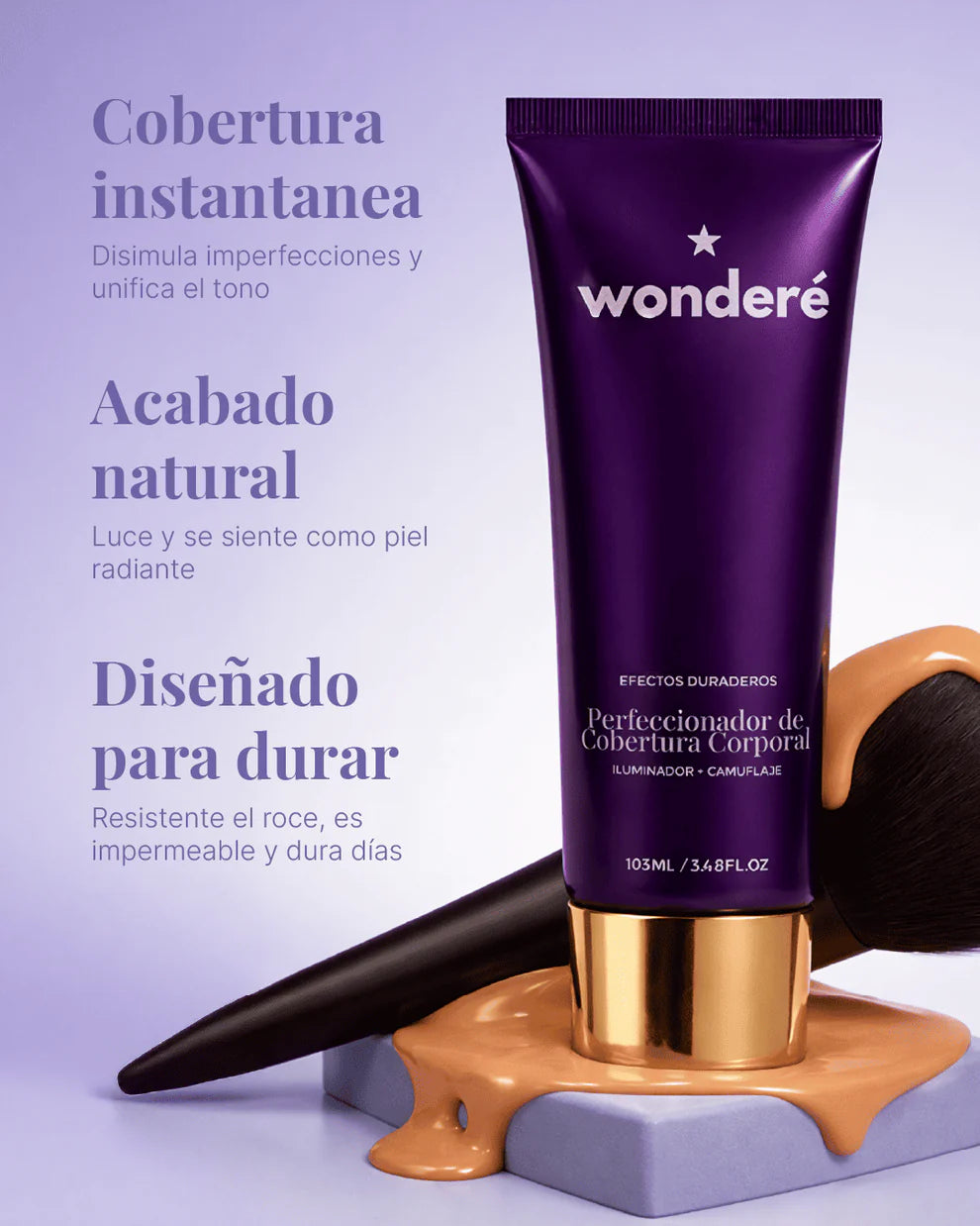 WONDERE Perfeccionador de Cobertura Corporal (Incluye Brocha Corporal)