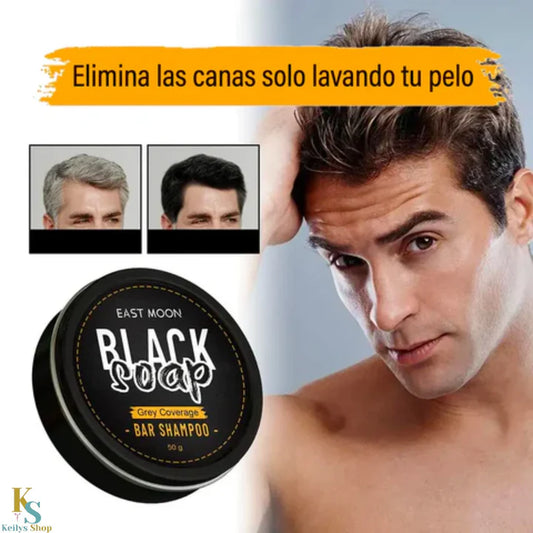 NUEVO SHAMPOO EN BARRA UNISEX ANTICANAS-BLACK SOAP