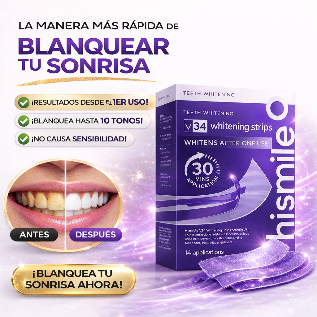 Hismile V34 Whitening Strips - Tiras Blanqueadoras para Dientes