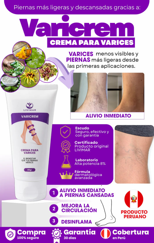 Crema tópica para várices y piernas cansadas (Varicrem)